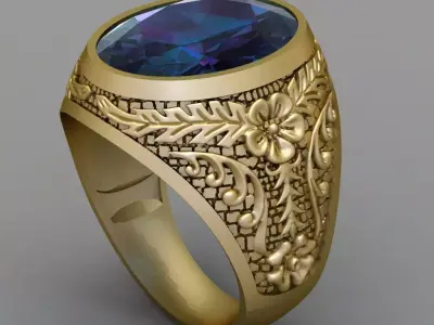 Antique Gents Signet Ring 3D print model order