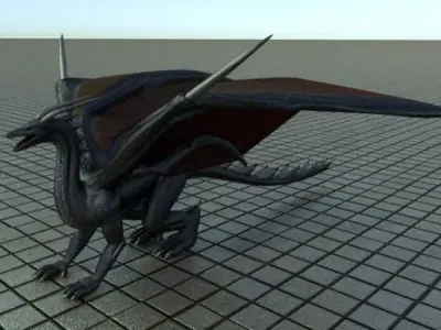 Black Dragon Rigged and Game Ready 3D Model 3D model
