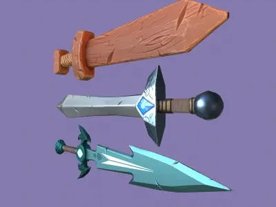 Sword Pack A - Stylized Low-poly 3D model