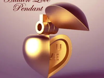 Hidden Love Pendant 3D model