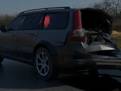  accident volvo car Low-poly 3D model