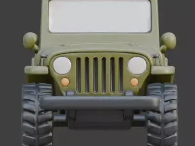 Stylized Chibi Military Jeep  Model Low-poly 3D model