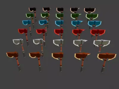 Fantasy Low-Poly Axes Pack by LapizWCG Low-poly 3D model