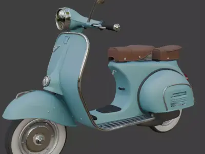 Vintage Retro Scooter 3D Model 3D model purchase