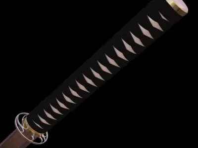 Katana Sword Low Poly Game Ready Low-poly 3D model
