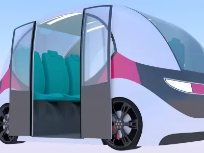 Passenger drone and shuttle bus 3D Model Pack