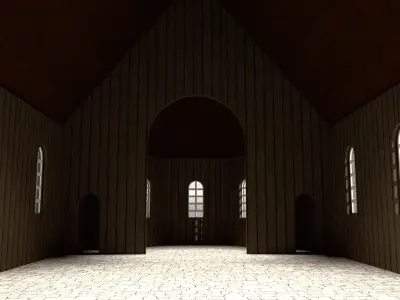 Ukrainian Greek Catholic Church Reconstruction Low-poly 3D model