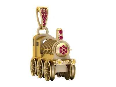 3D GOLD TRAIN PENDANT  3D print model