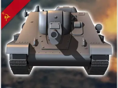 SU-122 assault gun - Soviet army WW2 Second World East front Ost 3D print model