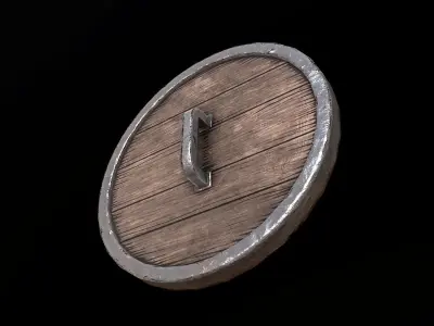 Medieval Round Shield - PBR Game Ready Low-poly 3D model