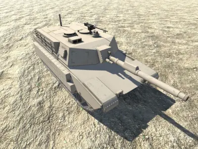 Low Poly M1 Abrams Low-poly 3D model