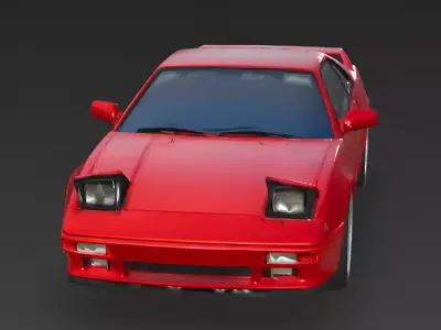 Retro 90s Red Sports Car 3D Model Low-poly 3D model