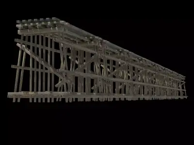 Wood Trestle 2 Lod Low-poly 3D model