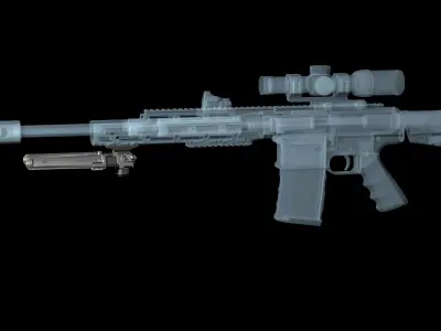 Magpul Bipod M-LOK Low-poly 3D model