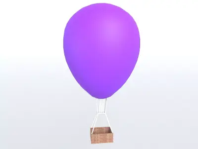 Hot Air Balloon v1 011 Low-poly 3D model