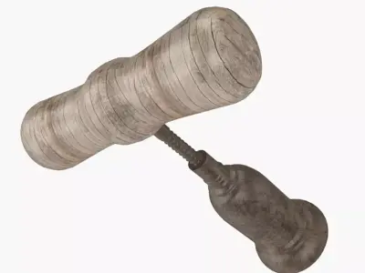 Antique Corkscrew Low-poly 3D model