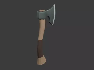 Low poly one hand Axe Low-poly 3D model
