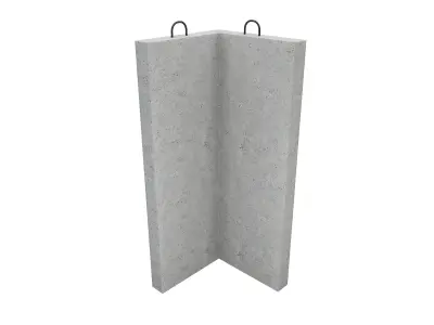 Concrete Corner Wall 3D model