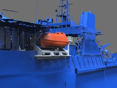 Lifeboat type A with davit for Seabex One 3D print model