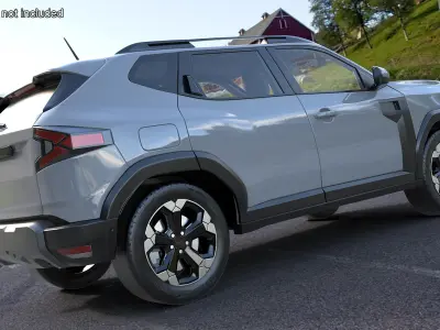 Dacia Duster 2024 Crossover Simplified White 3D model