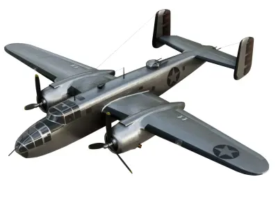 North American B-25 Mitchell Low-poly 3D model