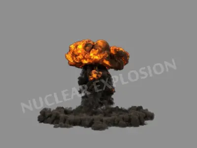 FumeFX Nuclear Explosion Low-poly 3D model