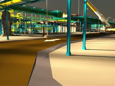 3D Model of Booster Compressor Station for Gas Condensate Fields 3D model