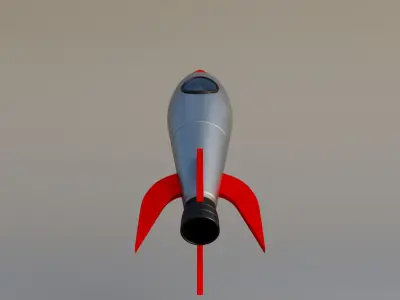 Cartoon Rocket Low Poly 3D Model Low-poly 3D model