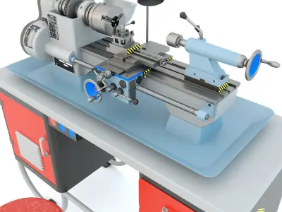 MN-80 Industrial desktop lathe machine tool 3D model