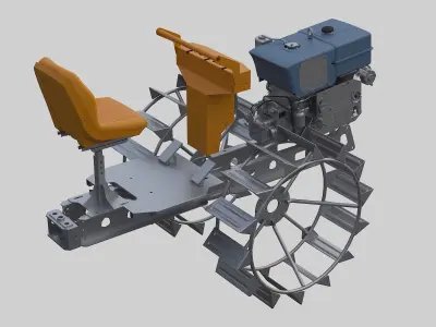 walking tractor 3D model