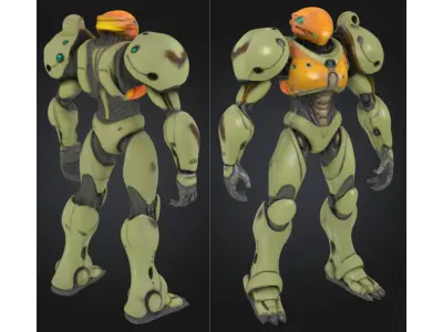 Sci fi Robot Android Low-poly 3D model