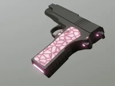 gun girl pink weapon pistol Low-poly 3D model