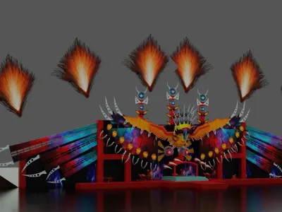 Defqon 1 2022 festival stage Low-poly 3D model