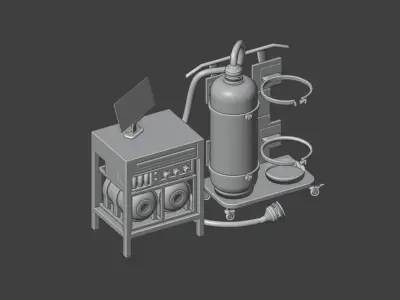 Industrial liquids mixing machine 3D model