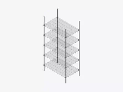 Shelving - Freestanding - Integral - Wire Shelving Low-poly 3D model