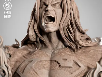B3DSERK Superman Dark Night Portrait Bust 3D print model