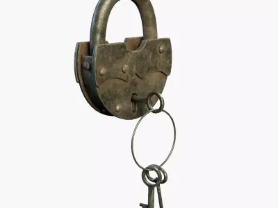 Padlock PBR Low-poly 3D model