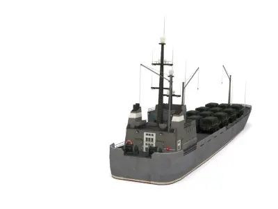 transport ship Low-poly 3D model