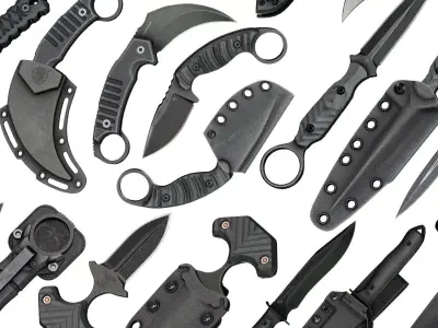 TACTICAL KNIFE COLLECTION Low-poly 3D model