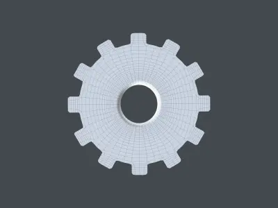 GEAR-004 cog wheel Low-poly 3D model