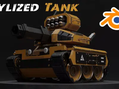 Stylized Tank Blender Asset Low-poly 3D model