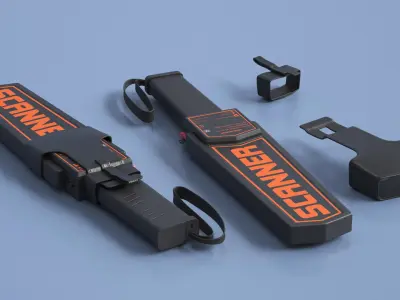 Handheld Metal Detector Wand 3D model