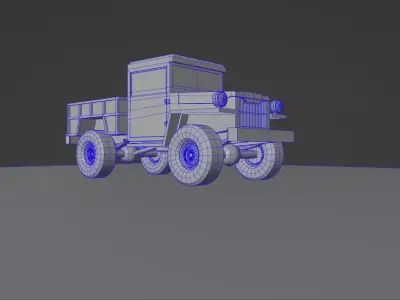 Low poly truck 3D model
