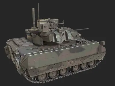 3 coatings of USA M2A3 M2 Bradley Infantry Fighting Vehicle Low-poly 3D model