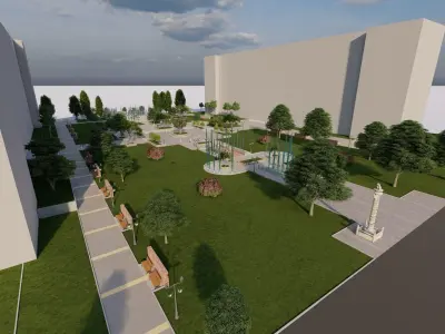 park-public park-Private Park Landscape 3D model 3
