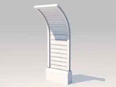 barrer metal post with curved top Low-poly 3D model