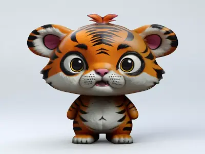 Kawaii Club Cute Tiger 3D model