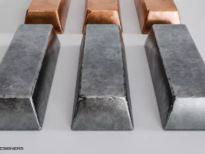 Medieval Metal Ingot - Iron and Copper Ingot Low-poly 3D model