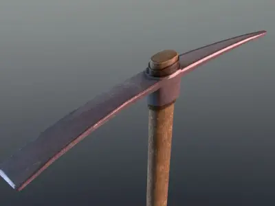 Pickaxe - Iron Low-poly 3D model