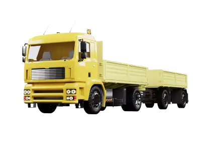 Dump Truck Low-poly 3D model - Low-poly and Textured
